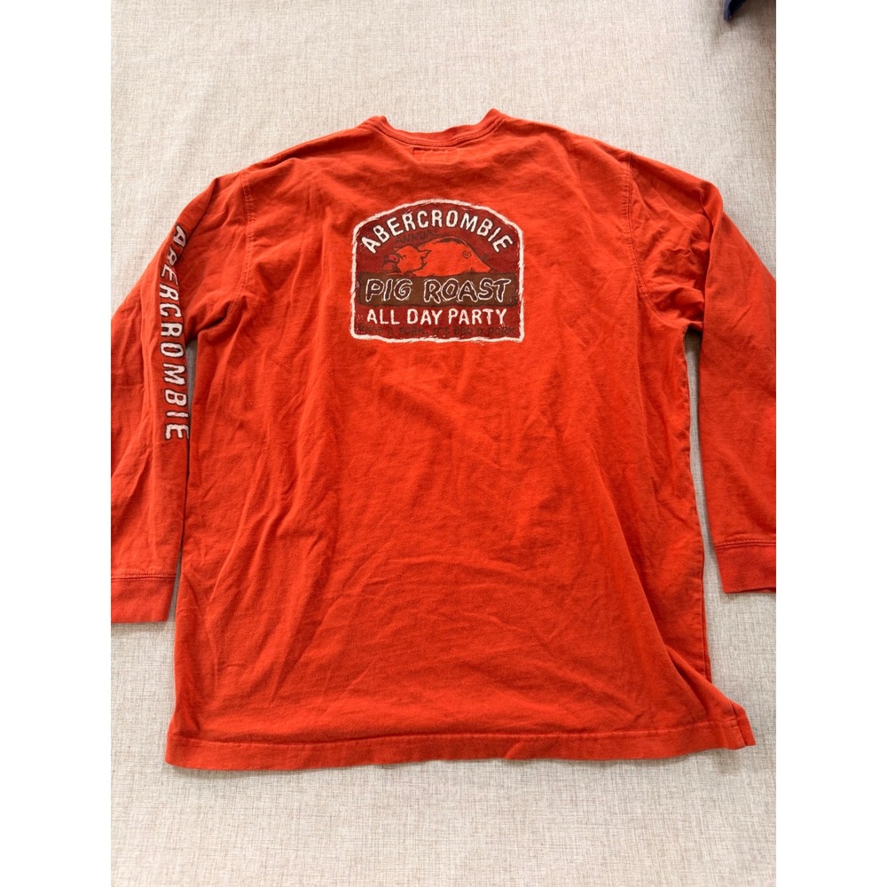 Vintage Abercrombie Shirt Mens XL y2k 90s Pig Roast Graphic Long Sleeve